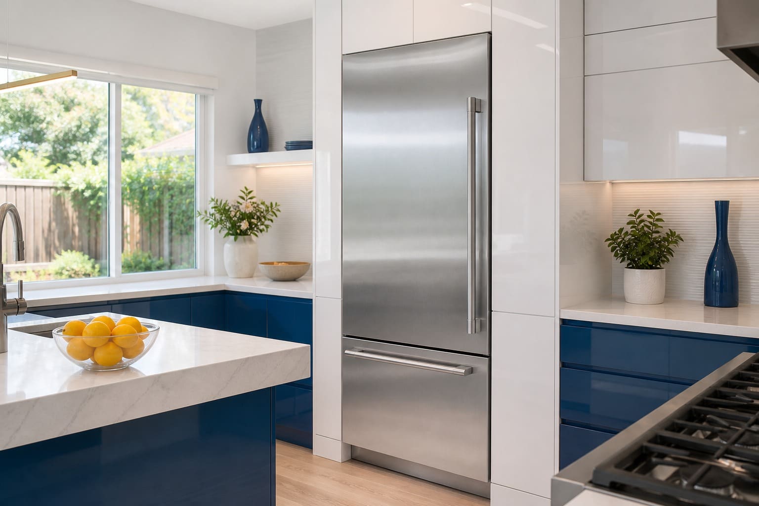 GE Monogram built-in refrigeration in a Sunnyvale kitchen