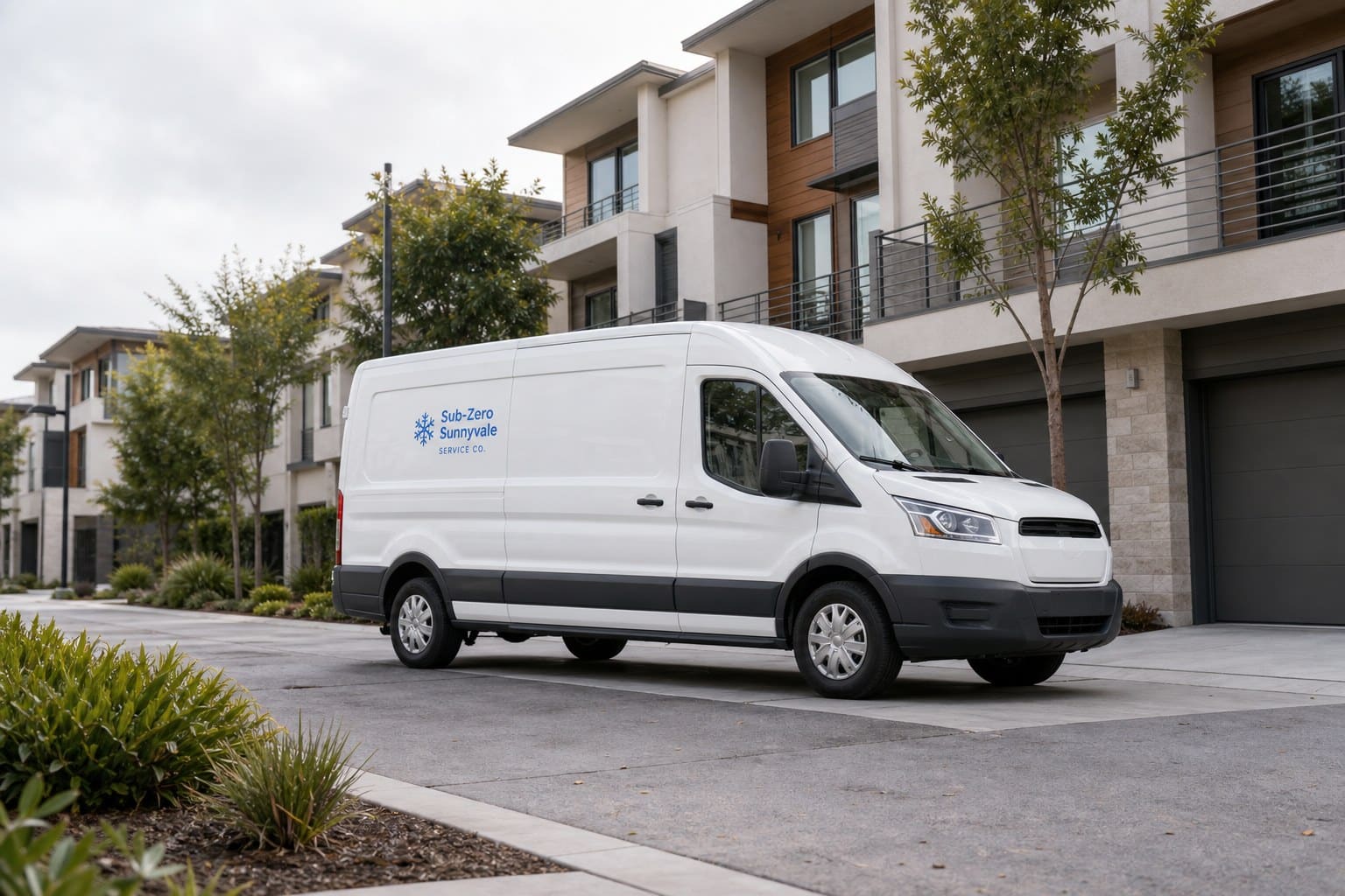 Sub-Zero Sunnyvale service van parked outside a Cherry Chase home in west Sunnyvale